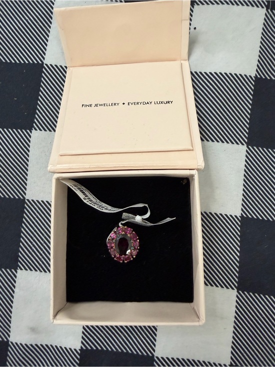 Jewelry - Fine Jewellery Genuine Rhodolite Garnet 14 K gold Vermeil over 925 SS size 8